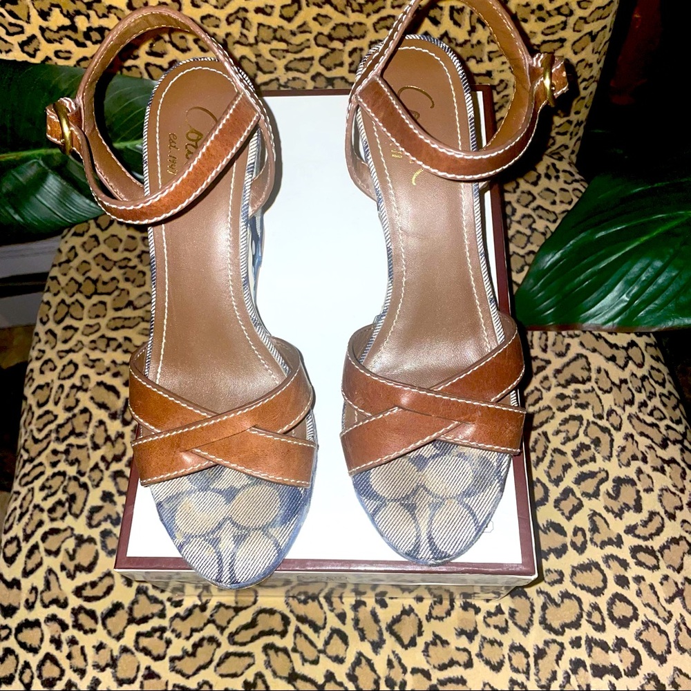 Authentic Coach Wedge Sandals - Picture 1 of 6
